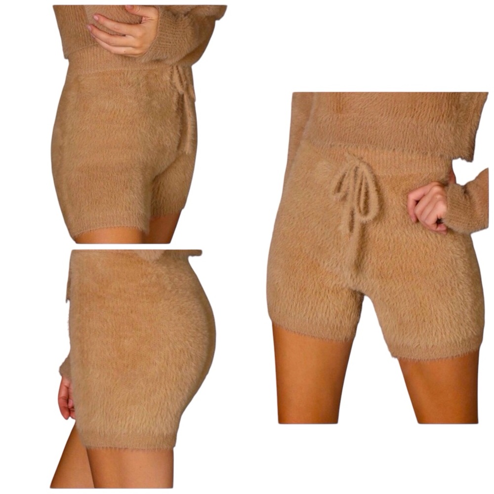 Hidden Brand Fluffy Shorts Women Color Tan Size M